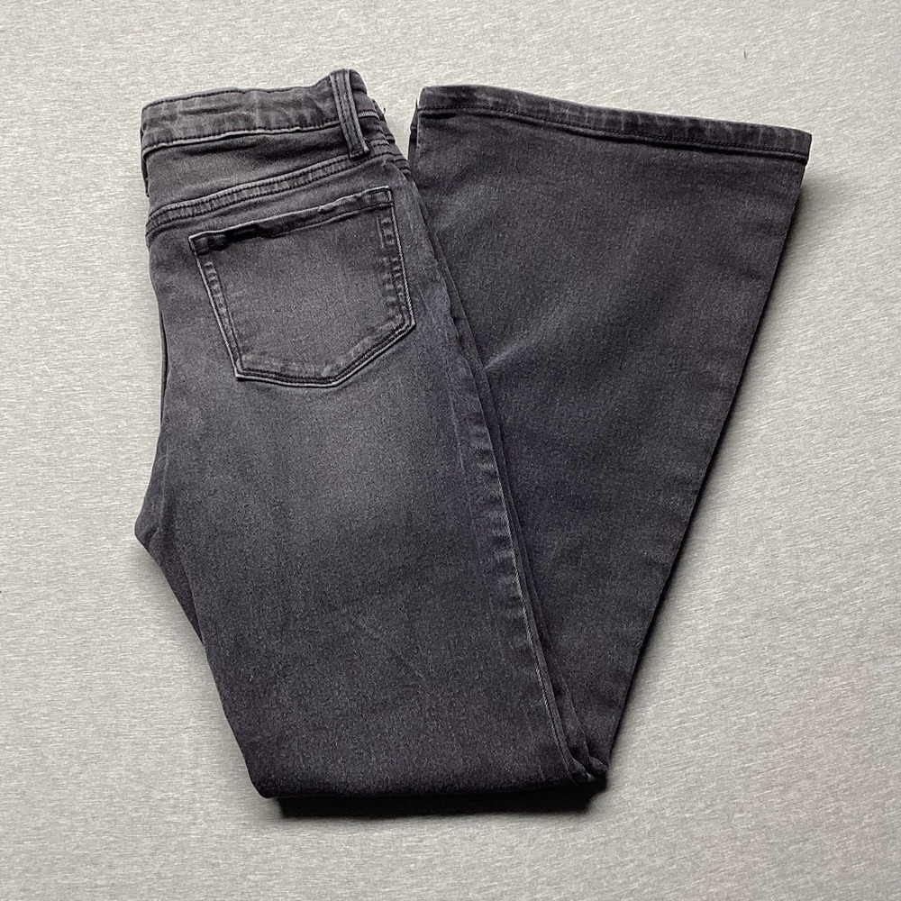 Thereabouts Girls Mid-Rise Super Flare Faded Black Jeans Size 12 Distressed - Picture 8 of 9